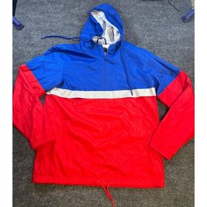 No Boundaries Colorblock Windbreaker Jacket Red White Blue Quarter Zip Small